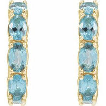 14K Yellow Natural Aquamarine 18.2 mm Hoop Earrings 88765:208:P