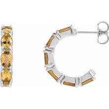 Sterling Silver Natural Citrine 18.2 mm Hoop Earrings 88765:245:P