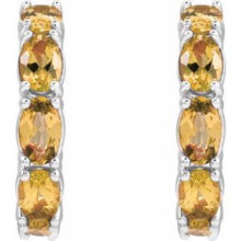 Sterling Silver Natural Citrine 18.2 mm Hoop Earrings 88765:245:P