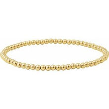 14K Yellow Gold-Filled 3 mm Elastic Bead 6 1/2