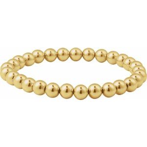 14K Yellow Gold-Filled 6 mm Elastic Bead 6 1/2" Bracelet BRC999:605:P