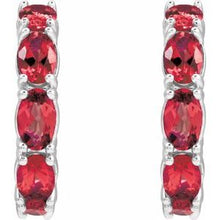 Sterling Silver Lab-Grown Ruby 18.2 mm Hoop Earrings 88765:235:P