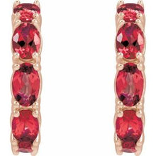 14K Rose Lab-Grown Ruby 18.2 mm Hoop Earrings 88765:243:P