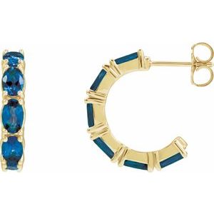 14K Yellow Natural Blue Sapphire 18.2 mm Hoop Earrings 88765:211:P