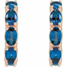 14K Rose Natural Blue Sapphire 18.2 mm Hoop Earrings 88765:229:P