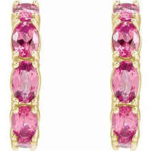 14K Yellow Natural Pink Tourmaline 18.2 mm Hoop Earrings 88765:220:P