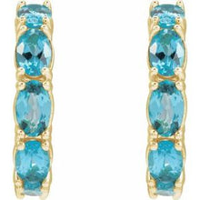 14K Yellow Natural Blue Zircon 18.2 mm Hoop Earrings 88765:206:P