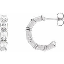 Sterling Silver Natural White Sapphire 18.2 mm Hoop Earrings 88765:236:P