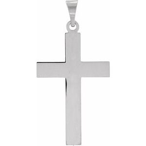 14K White 22 x 14 mm Cross Pendant R4030:123082:P