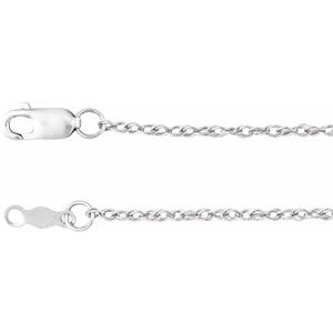Rhodium-Plated Sterling Silver 1.25 mm Rope 16" Chain CH471:RP60006:P