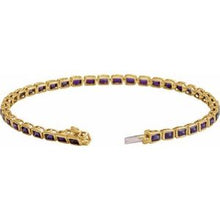 14K Yellow Natural Amethyst Line 7