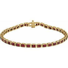 14K Yellow Natural Mozambique Garnet Line 7