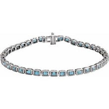 14K White Natural Sky Blue Topaz Line 7