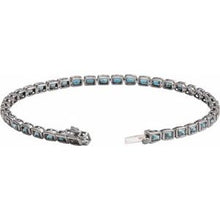 14K White Natural Sky Blue Topaz Line 7