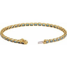 14K Yellow Natural Sky Blue Topaz Line 7
