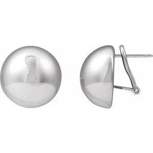 Sterling Silver 18 mm Electroform Domed Earrings 689330:101:P