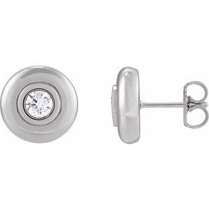 14K White 1/2 CTW Natural Diamond Puffed Stud Earrings 88850:125:P