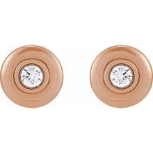 14K Rose 1/2 CTW Natural Diamond Puffed Stud Earrings 88850:122:P