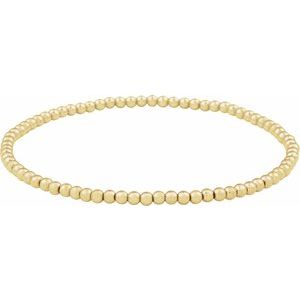 14K Yellow Gold-Filled 2.5 mm Elastic Bead 6 1/2" Bracelet BRC999:601:P