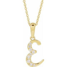 14K Yellow 1/10 CTW Natural Diamond Initial E 18