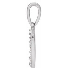 14K White 1/10 CTW Natural Diamond Initial O Pendant 689337:629:P