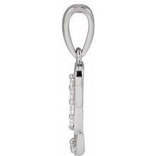 14K White 1/10 CTW Natural Diamond Initial L Pendant 689337:621:P