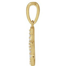 14K Yellow 1/10 CTW Natural Diamond Initial E Pendant 689337:616:P