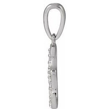 14K White 1/10 CTW Natural Diamond Initial E Pendant 689337:617:P