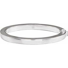 Sterling Silver Square Tube Hinged Bangle 7