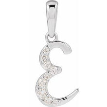 14K White 1/10 CTW Natural Diamond Initial E Pendant 689337:617:P