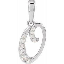 14K White 1/10 CTW Natural Diamond Initial O Pendant 689337:629:P