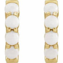 14K Yellow Natural White Opal Cabochon Hinged 14.7 mm  Hoop Earrings 87181:208:P
