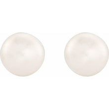 14K Yellow 4-4.5 mm Cultured White Freshwater Button Pearl Earrings 651659:135:P