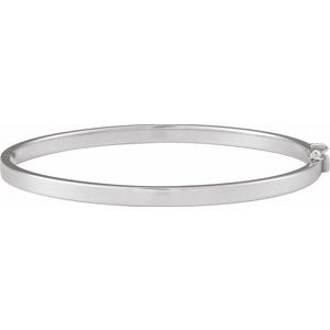Sterling Silver Hinged 7" Bangle Bracelet BRC991:101:P