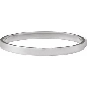 Sterling Silver Hinged 7" Bangle Bracelet BRC991:103:P