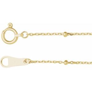 10K Yellow 1.7 mm Satellite Bead Cable 7" Chain CH1266:600:P