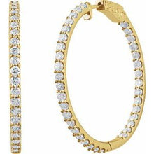 14K Yellow 5 CTW Natural Diamond Inside-Outside 41.5 mm Hinged Hoop Earrings 650183:126:P