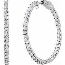 14K White 5 CTW Lab-Grown Diamond Inside-Outside 41.5 mm Hinged Hoop Earrings 650183:LG628:P