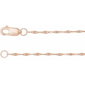 14K Rose 1.5 mm Keyhole 7" Chain CH1256:116:P