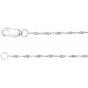 14K White 1.5 mm Keyhole 7" Chain CH1256:111:P