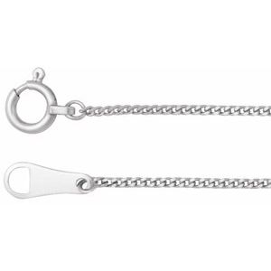 Platinum 1 mm Curb 7" Chain CH1265:600:P