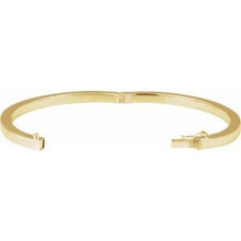 14K Yellow Square Tube Hinged Bangle 7