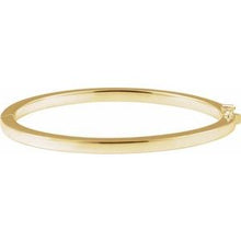 14K Yellow Square Tube Hinged Bangle 7