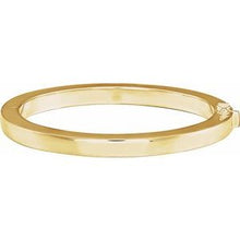 14K Yellow Square Tube Hinged Bangle 7