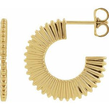 14K Yellow Starburst 19 mm Hoop Earring 88383:120:P