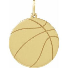 14K Yellow Engravable Basketball Pendant 88793:103:P