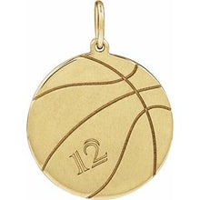 14K Yellow Engravable Basketball Pendant 88793:103:P