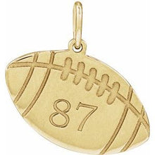 14K Yellow Engravable Football Pendant 88793:107:P