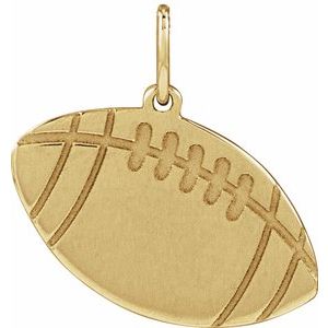 14K Yellow Engravable Football Pendant 88793:107:P
