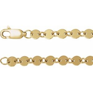 14K Yellow Gold-Filled 4 mm Mirror 7" Chain CH1268:100:P